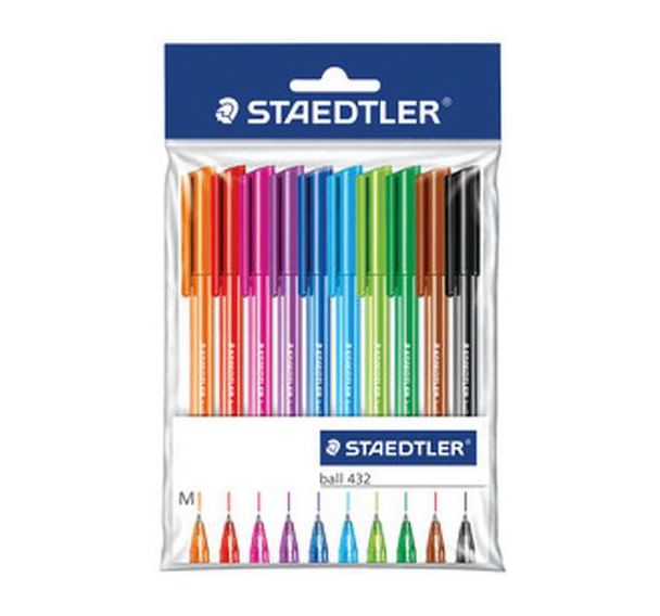 Set de 6 Stylo à bille ball 432, M, sachet plastique de 10