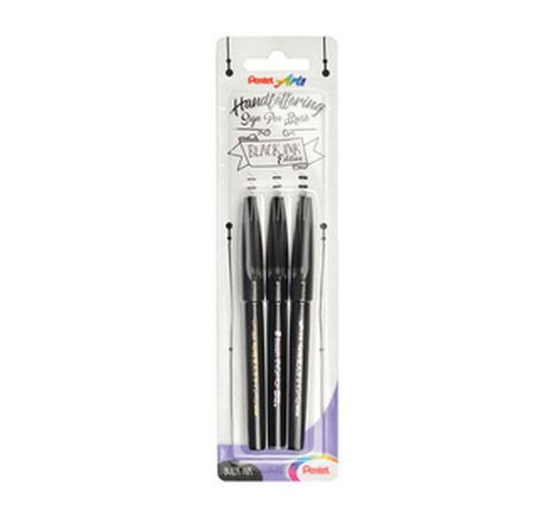 Set de 6 Stylo de calligraphie Sign Pen Brush, noir