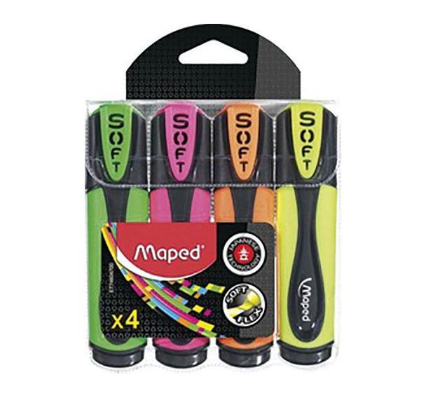 Set de 6 Surligneur FLUO''PEPS Ultra Soft, étui de 4