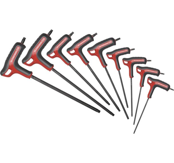 Set de 9 clés hexagonales en forme de P Torx