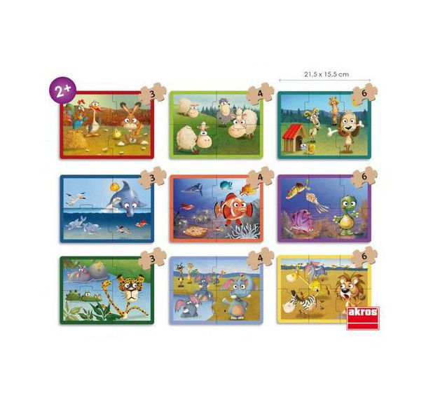 Set de 9 puzzles les animaux