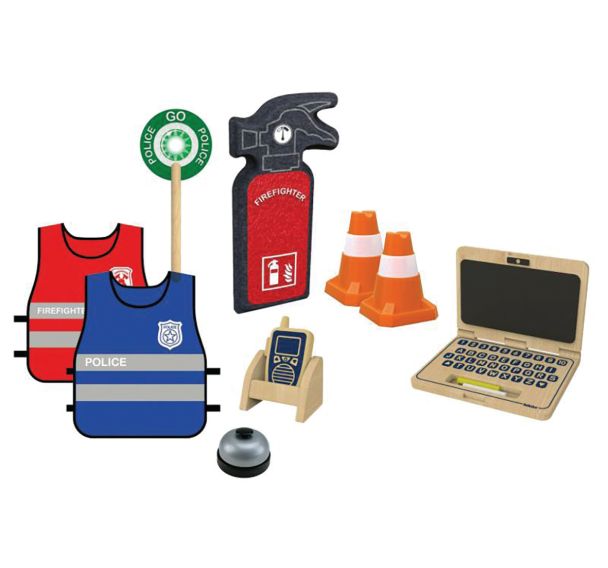 Set de jeu de role ''Pompiers - Police''-Beleduc