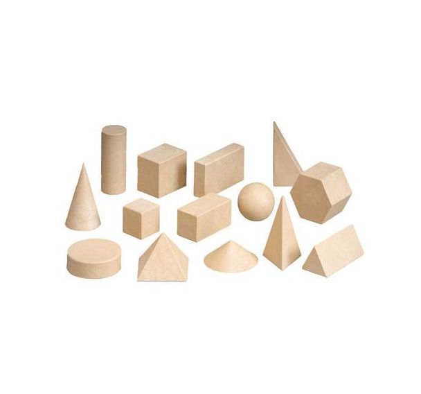 Set de solides géométriques en bois 14 pièces
