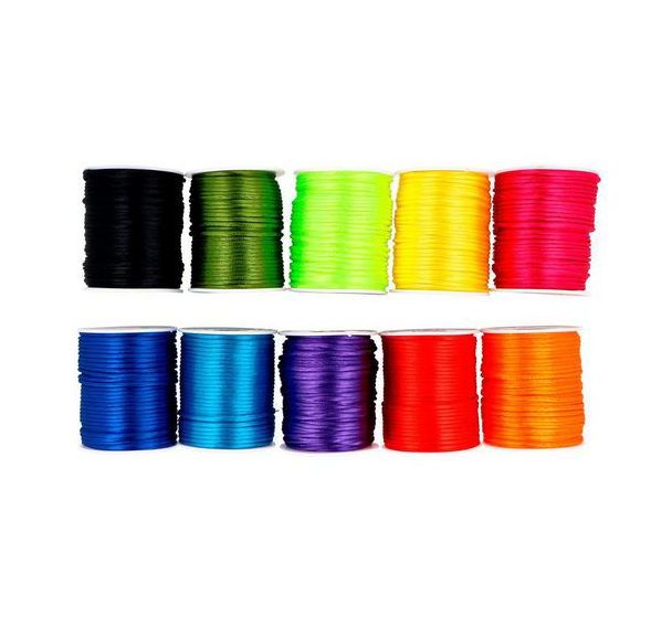 Set fils satin 10 couleurs Ø2mm rouleaux de 50m