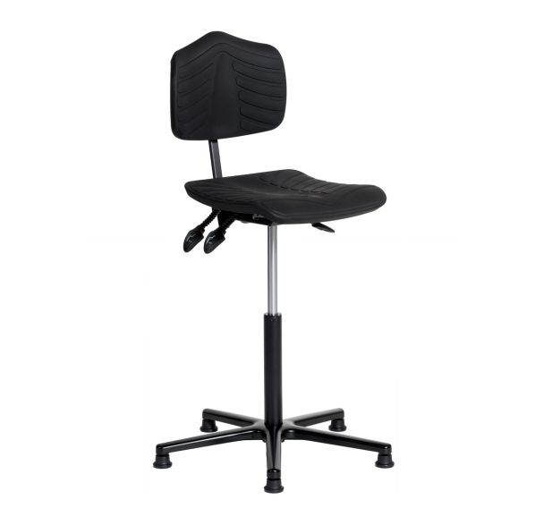 Siège Ergosoft embase aluminium assise haute sur patins