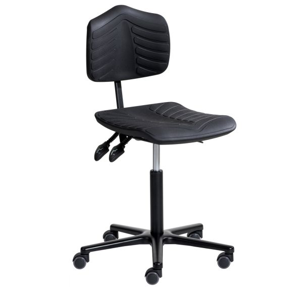 Siège Ergosoft embase aluminium assise moyenne sur roulettes