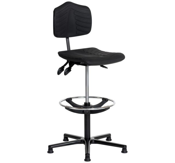 Siège Ergosoft embase aluminium sur patins et repose-pieds