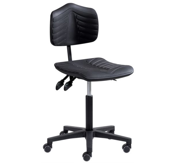 Siège Ergosoft embase polyamide assise basse sur roulettes