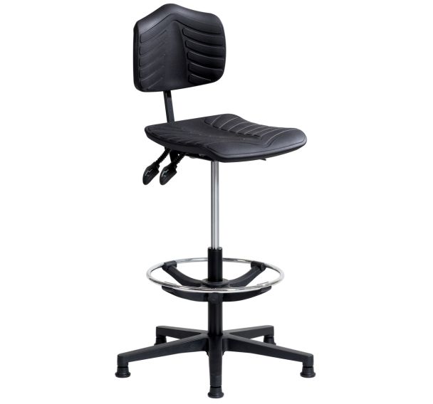 Siège Ergosoft embase polyamide sur patins et repose-pieds