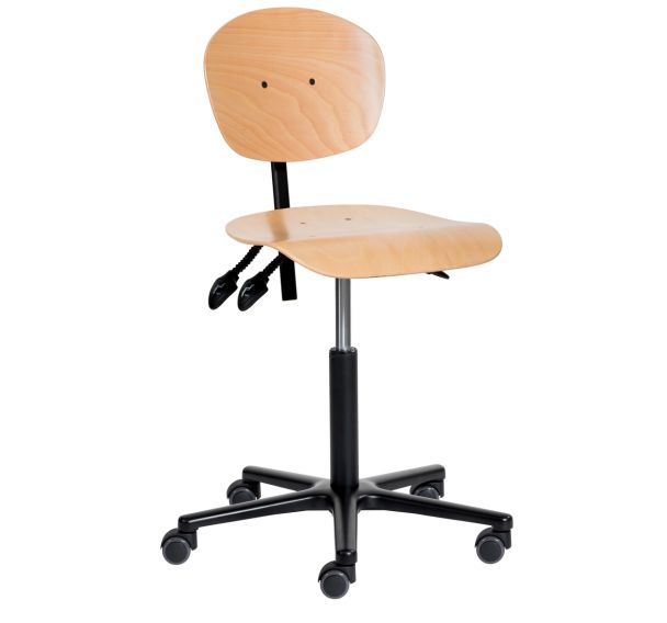 Siège Natur bas embase aluminium sur roulettes