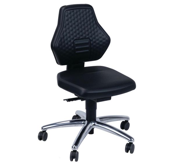 Siège bas similicuir avec roulettes - Manutan