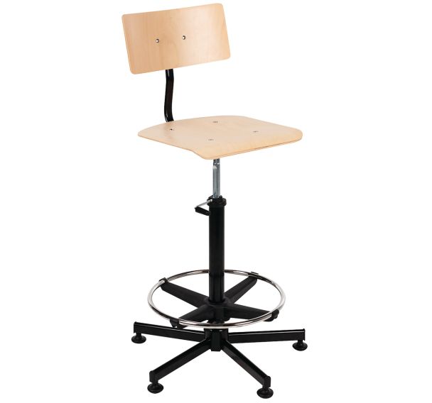 Siège bois repose pieds / patins assise hauteur 68 à 83 cm