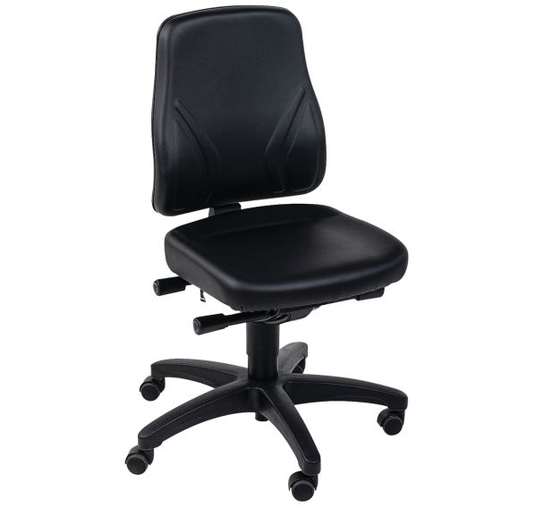 Siège d'atelier ergonomique Manutan Modèle bas, sur roulettes - Manutan