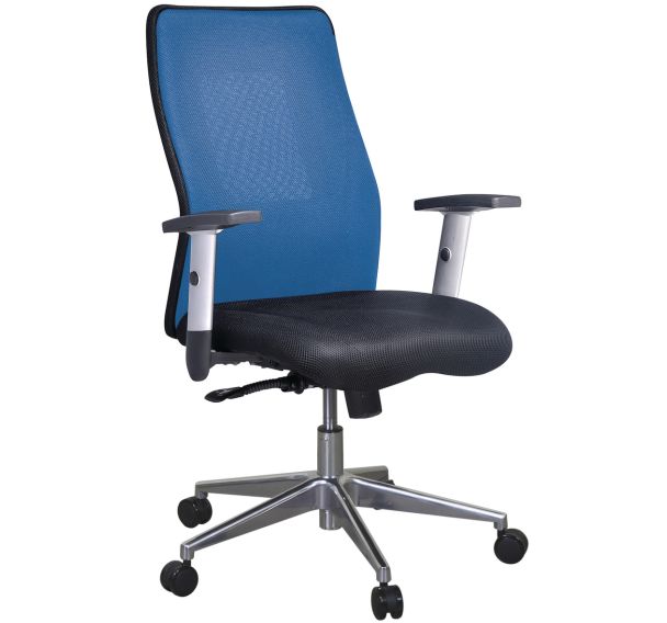 Siège de Bureau Alu/Manutan - Tissu - Bleu