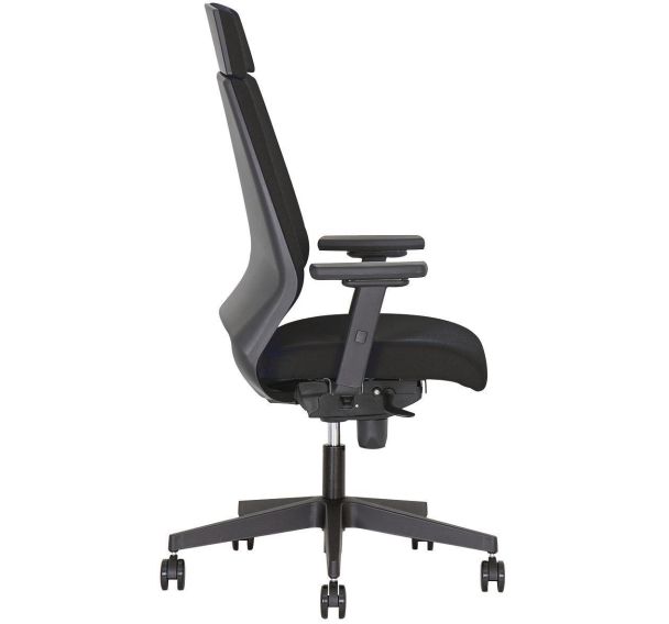 Siège de bureau Kenari - Dossier tissu - Noir - Avec accoudoirs - Nowystyl