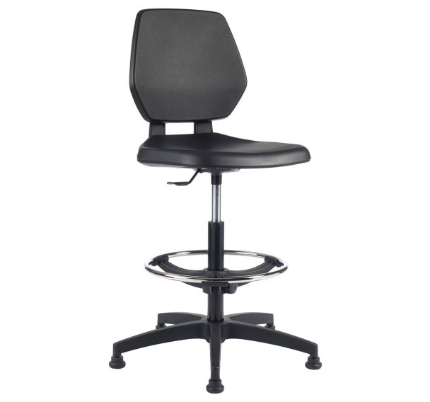 Siège haut Tyka assise et dossier polyuréthane avec repose pied sur patins GGI