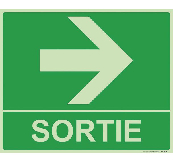 Signalétique photoluminescent sortie flèche droite