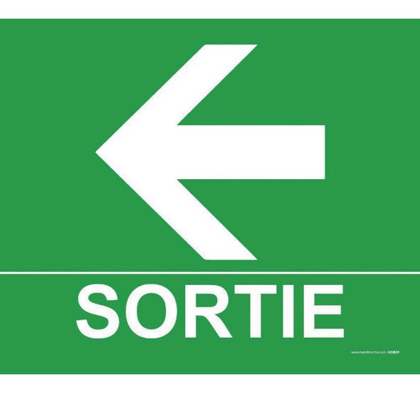 Signalétique photoluminescent sortie flèche gauche
