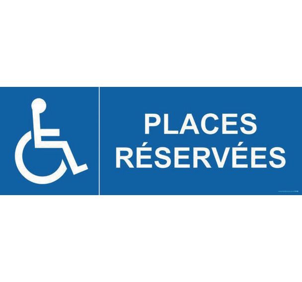 Signalisation places réservées handicapé PVC 700 x 250 mm