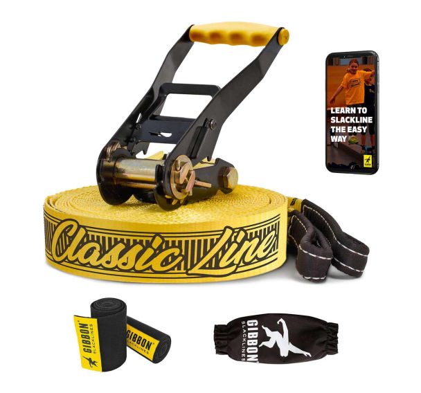 Slackline Gibbon Classic Line treewear set longeur 25 mètres