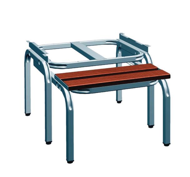 Socle banc escamotable pour vestiaire Seamline® - 2 lames composite