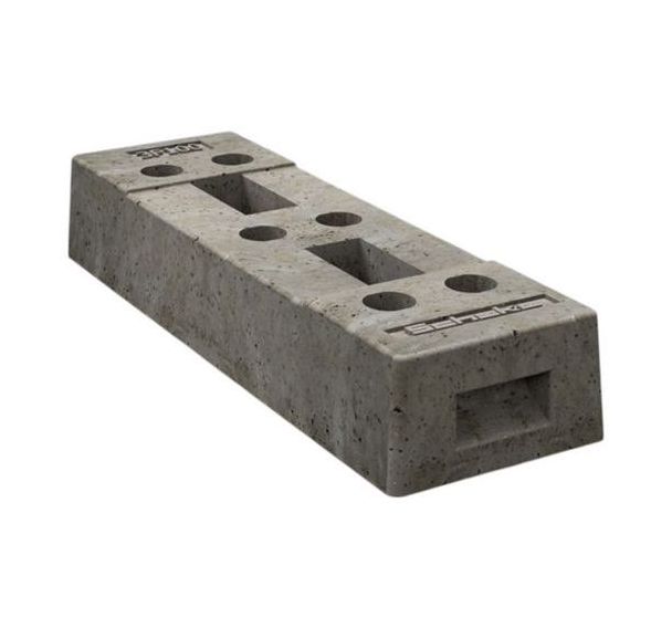 Socle en béton pour clôture mobile avec 6 alésages - Schake