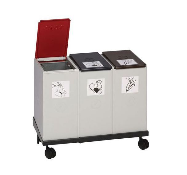 Socle mobile pour système de recyclage en plastique