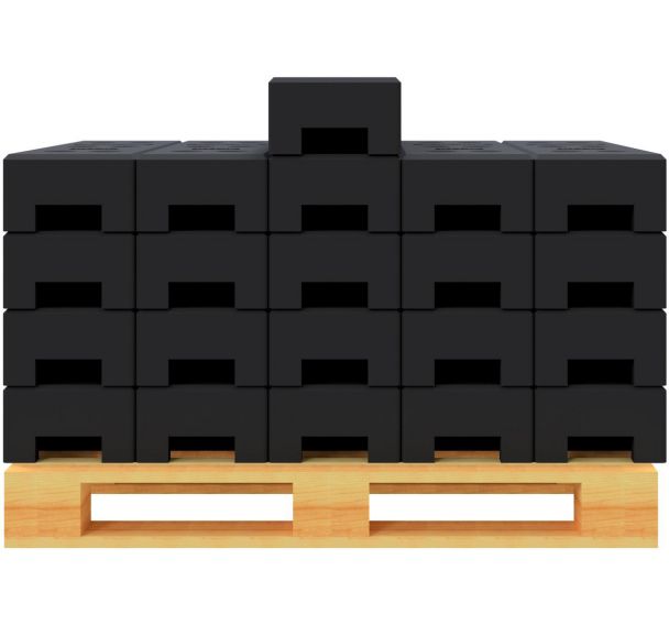 Socle pour clôture mobile en matière recyclée avec 6 alésages-Schake