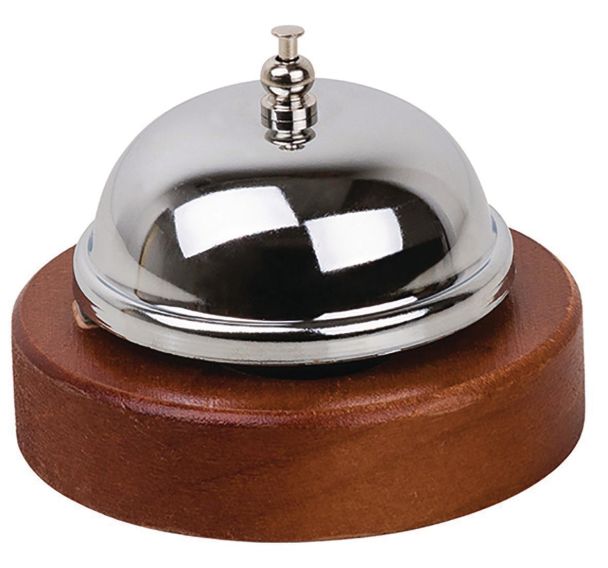 Sonnette comptoir en inox chromé