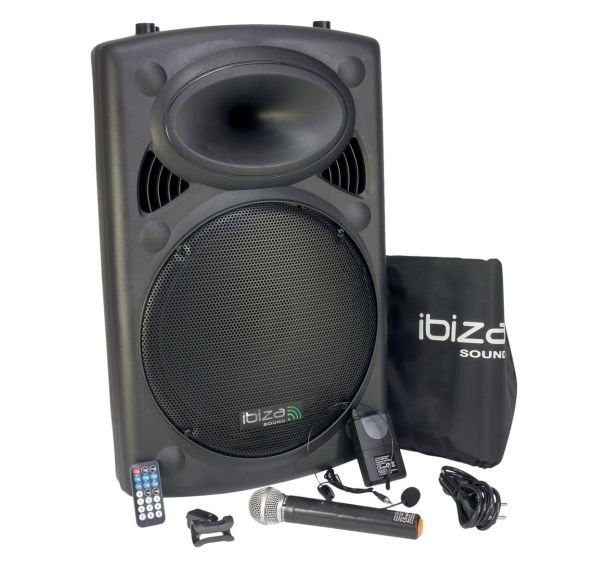Sono portable PORT15VHF-BT - USB BT 2 micros VHF - Ibiza Sound