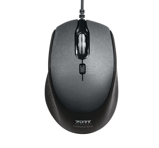 Souris Pro filaire silencieuse noire - Port connect