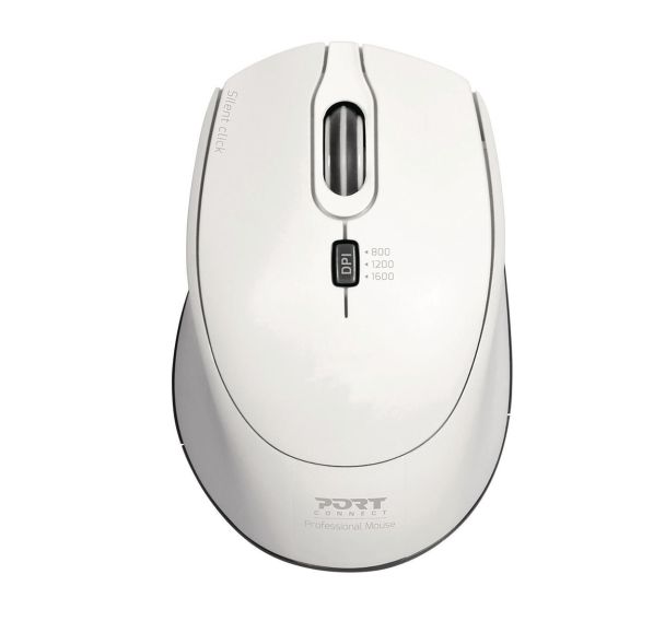 Souris Pro silencieuse sans fil blanche - Port connect
