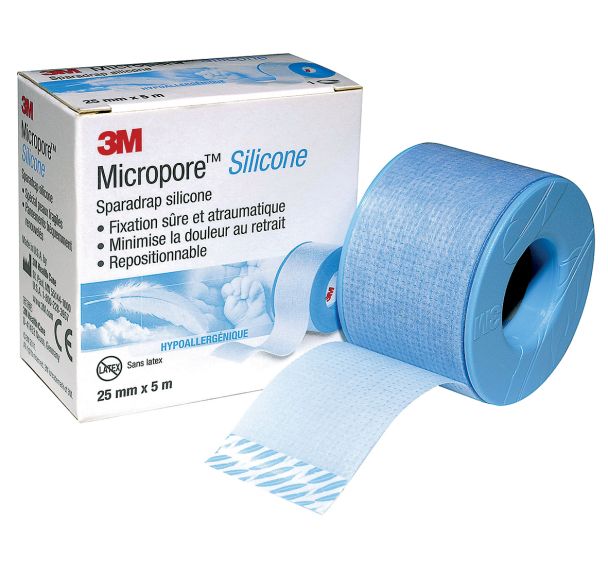 Sparadrap bleu micropore en silicone-3M