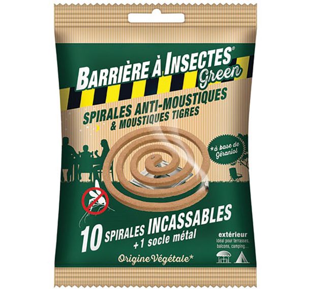 Spirales anti moustiques à base de géraniol sachet de 10 /nc