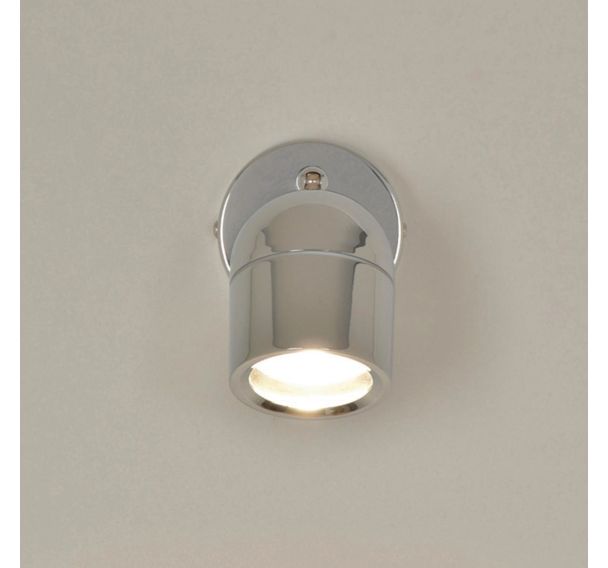 Spot 1 lumière base ronde ronde et abat-jour en métal chrome
