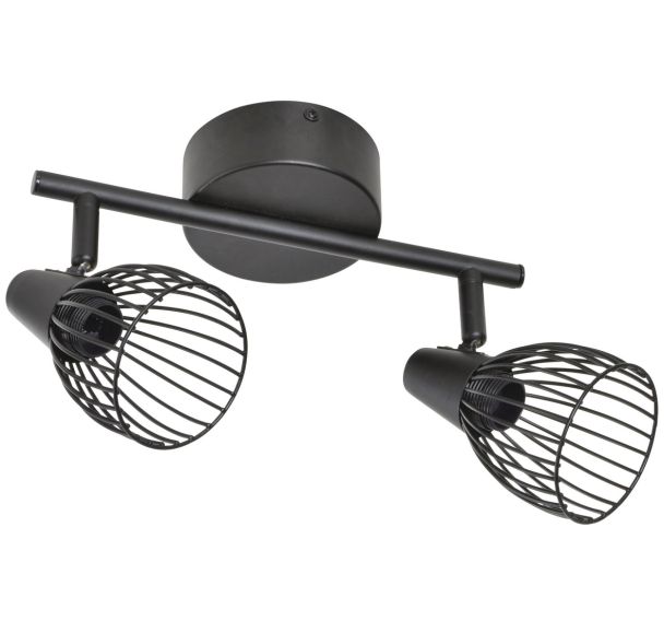 Spot 2 lumières metal filaireJaro noir