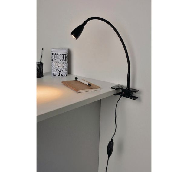 Spot à pince LED flexible en métal Read noir