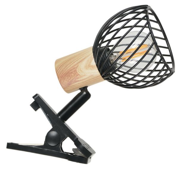 Spot à pince métal KENTO H12,5 cm noir Corep