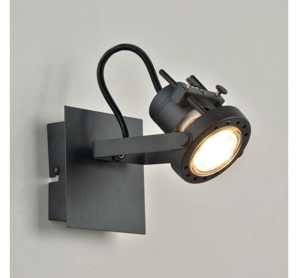 Spot base carrée en métal style contemporain noir