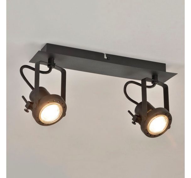 Spot base rectangle en métal style contemporain noir