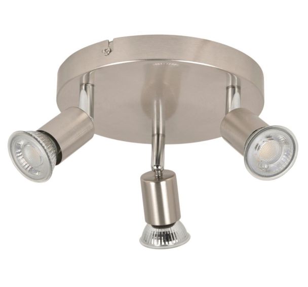 Spot base ronde Andy en métal 3 lumières Corep