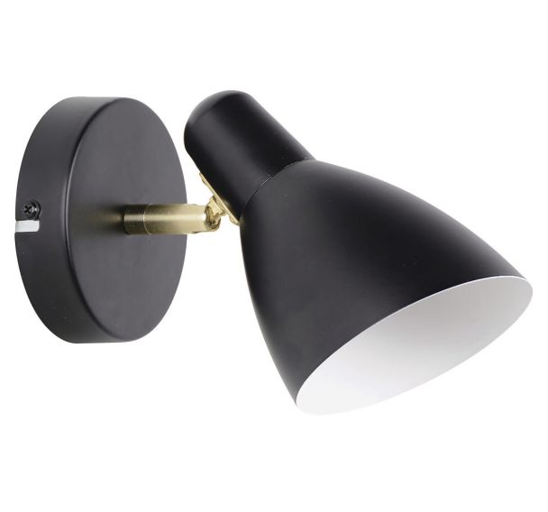 Spot métal Corep MARCEL H14 cm noir mat/laiton