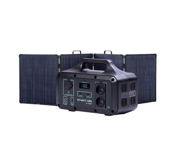 Station IZYWATT 1200 + Panneau solaire pliant cadré 200W