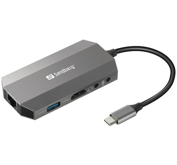 Station d'accueil de voyage USB-C 6 en 1 - Sandberg