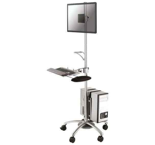 Station de travail mobile p/ écran jusqu'à 27'', clavier, souris, UC - Neomounts