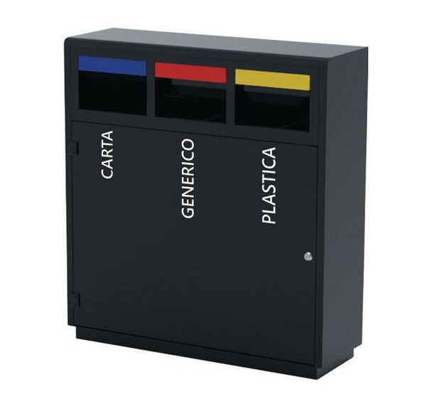 Station de tri sélectif - Acier - 3x40 L