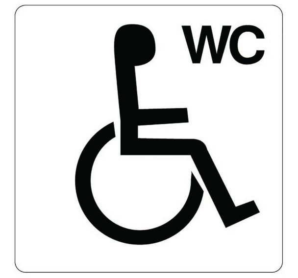 Stickers adhésif - WC handicapés - 100x100mm - Novap