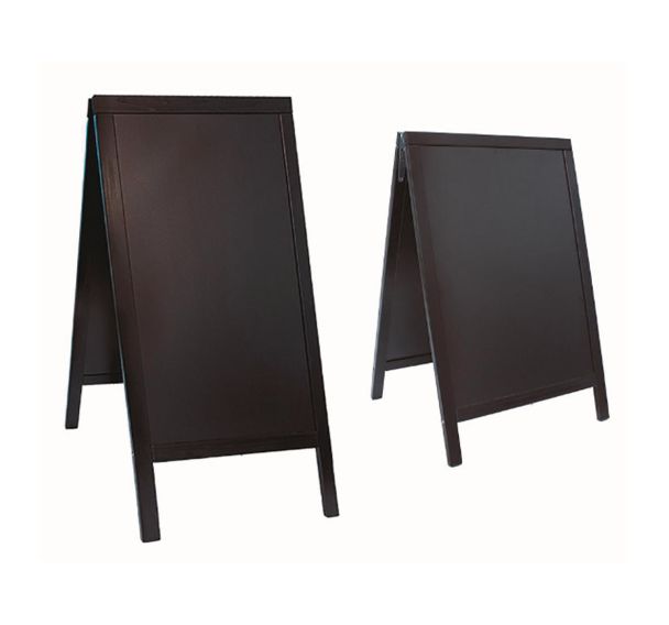 Stop trottoir en pin 89x56,5x6,5 cm noir-Woody-Securit