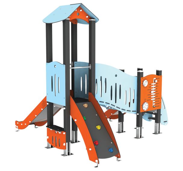 Structure 2 tourelles escalier alu/polyester HPL - Manutan Expert