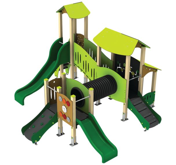Structure 3 tourelles 2 toits alu/polyester
